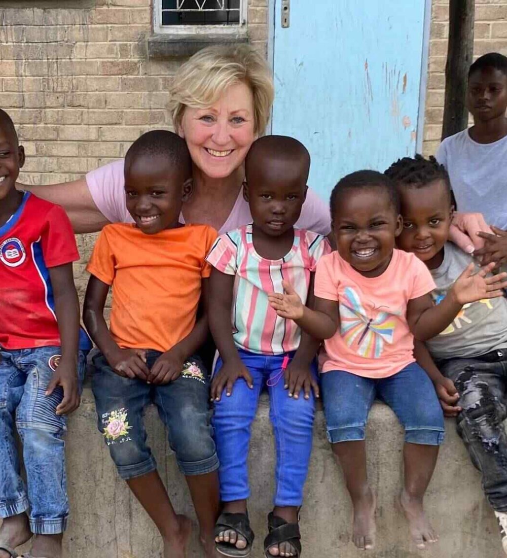 Sue Dee with Hug-a-Child Orphans